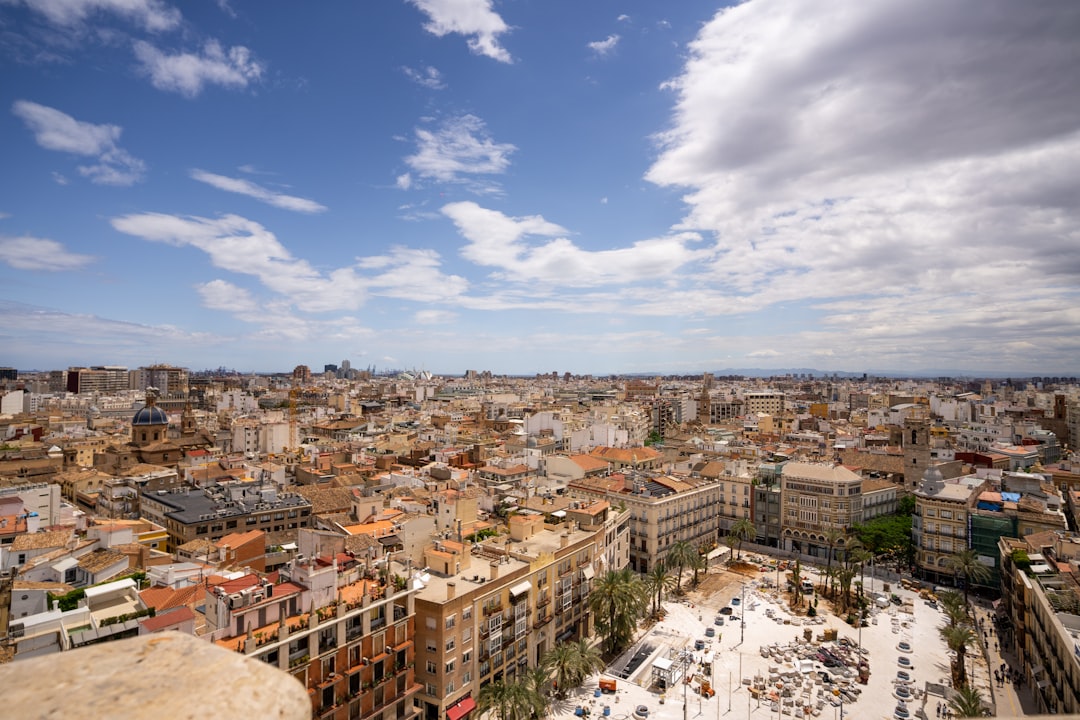 Valencia old town and city rooftops in Spain
